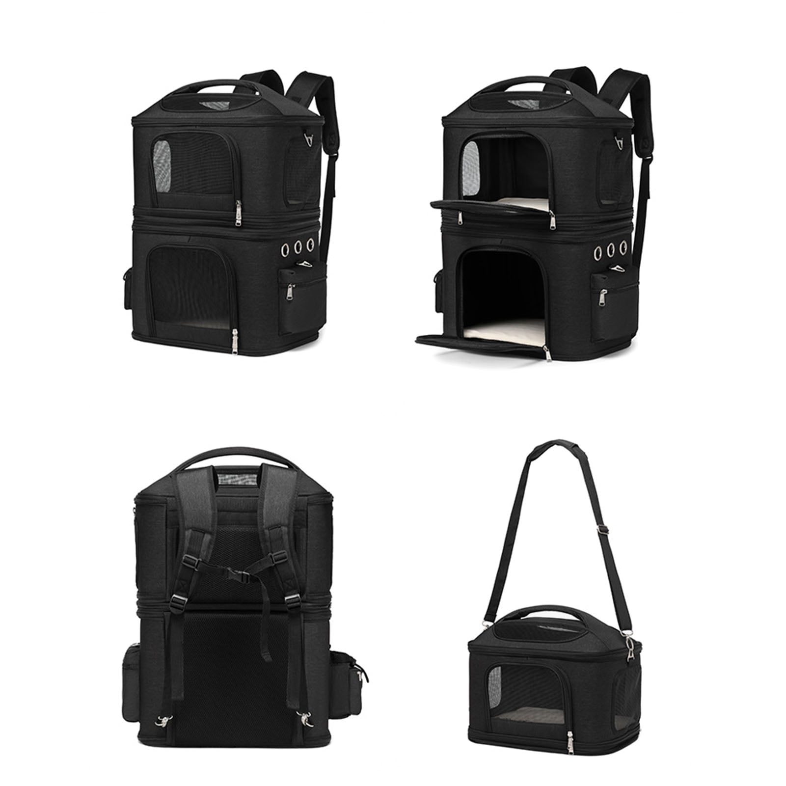 Double Cat Carrier for 2 Cats, Dog Backpack Carrier for Travel Pet Carrier Backpack with Comfortable Shoulder Protection