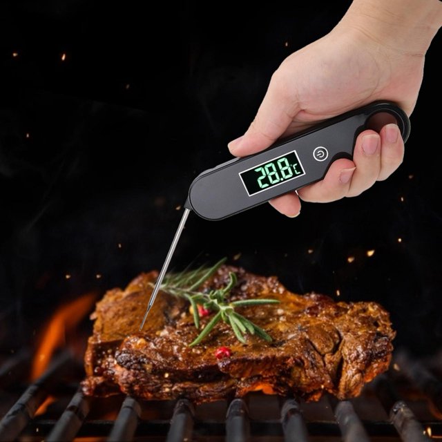 Termómetro De Sonda Para Alimentos, Termómetro Plegable Para Barbacoa De Cocina, Insípido Para Medir Carne Líquida Para Pan De Pasta De Agua Para El Hogar YLSHRF Otros