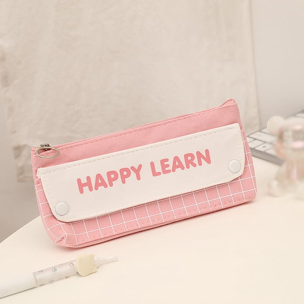 Estuche de lona para lápices | Bolsa de papelería con cremallera de gran capacidad para estudiantes | Organizador de útiles escolares para lápices, bolígrafos y gomas de borrar