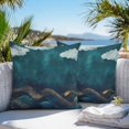 thumbnail image 4 of Outdoor Pillow Cover Abstract Gold Blue Ocean Wave Set of 2 Waterproof Throw Pillowcases Cloud Sky Decorative Patio Furniture Pillows for Couch Garden Indoor & Outdoor Use, 4 of 9