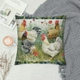 thumbnail image 2 of Nawypu  Chicken and Rooster Throw Pillow Cover in The Grass on White Background Colorful Watercolor Blend Printed Cushion Cover Couch Pillow Case Sham Pillowcases, 2 of 5