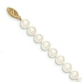 thumbnail image 2 of Collier de Perles en Or Jaune 14K 7-8mm Blanc FW Cultivé Près du Rond 18 Pouces, 2 of 3