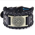 thumbnail image 1 of Pulsera de cuero MADIOLA Vikingo Vegvisir Negro/Bronze, 1 of 6