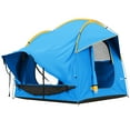 thumbnail image 1 of Outsunny Car Camping Tent with 3 Doors, 2000mm Waterproof, Blue and Orange, 1 of 10