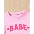 thumbnail image 4 of Bagilaanoe Toddler Baby Girls T-shirt Casual Letter Print Short Sleeve Tees 12M 24M 3T 4T 5T 6T Kids Summer Pink Tops, 4 of 7