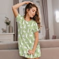 thumbnail image 3 of Kdxio Rabbit And Carrot (2) Pattern Womens Short Sleeve Sleepshirt Scoopneck Cute Nightdress Ruffle Comfy Nightgown, 3 of 6
