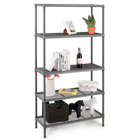 Mesh Shelf - Gymax 72'' 5 Tier Storage Shelf Rack Steel Mesh Organization Home Kitchen Heavy Duty