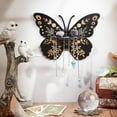 thumbnail image 5 of Crystal Floating Shelf Wooden Crystal Display Shelves Butterfly Pagan Crystal Trinket Holder Stand with 3pcs Pendulum Chain for Hanging Essential Oil Spiritual Wall Decor Gift Black 8x6Inch, 5 of 9
