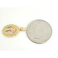thumbnail image 6 of 14k tri color solid Gold oval rose flower Pendant charm fine gift jewelry 1.1g, 6 of 10