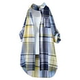 thumbnail image 2 of ZJXFGS Women's Long Flannel Shirts Womens Button Down Plaid Shirts Loose Fit Boyfriend Long Sleeve Casual Flannel Blouse Tops Yellow L, 2 of 8