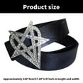 thumbnail image 5 of Black Studded Belt Solid Color Waist Band Rivet Belt Star Heart Charm Decorative Girdle for Fashion Enthusiasts, 5 of 11