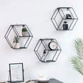 thumbnail image 6 of Hexagonal Wall Hanging Shelf,Wall Mounted Floating Shelves,Round Shelf For Living Room Bedroom And Office, 6 of 8