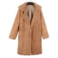 thumbnail image 5 of Turilly Womens Ladies Warm Faux Furry Coat Jacket Winter Solid Turn Down Collar Outerwear, 5 of 5