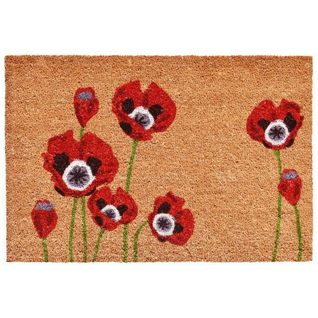Calloway Mills 104032436 24 x 36 Po Coquelicots Rouges Paillasson Rectangulaire&44; Multi Couleur