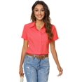 thumbnail image 1 of ORUYROP Chemise Boutonnée Basique Simple à Manches Longues/courtes pour Femmes, Chemisier/robe Officiel pour Dames, 1 of 6