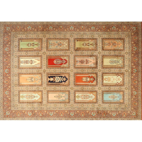 Ahgly Company Indoor Rectangle Contemporary Sandy Brown Abstract Area Rugs, 2' x 3'