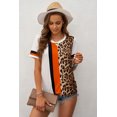 thumbnail image 2 of ABPHQTO Camiseta de mujer Leopard Colorblock Mixed Print, 2 of 5