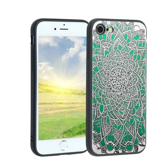 Compatible with iPhone SE 2020 Phone Case, Mandala-108 Case Men Women, Flexible Silicone Shockproof Case for iPhone SE 2020
