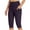 Purple, variant on Hot6sl Women's Knee Length Leggings High Waisted Yoga Workout Exercise Capris for Casual Summer With Pockets H4486112