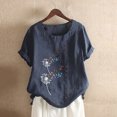 thumbnail image 2 of Gibobby Playeras Mujer Camisas de mujeres Loose Daily con estilo（Azul marino， M), 2 of 4