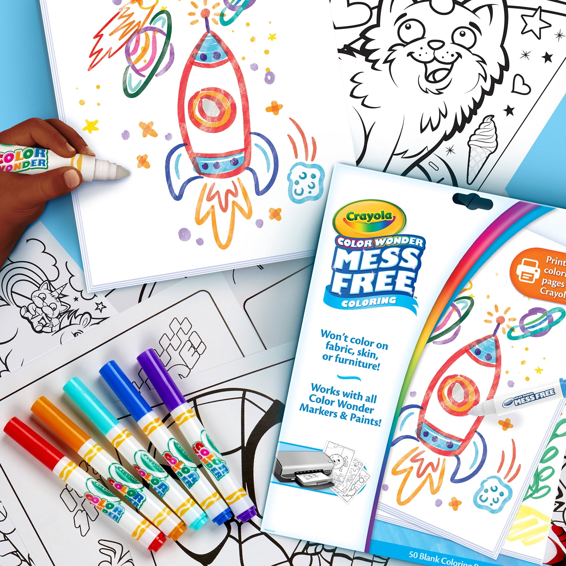 Crayola Color Wonder Blank Coloring Pages, 50 Per Pack, 2 Packs