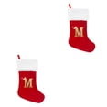 thumbnail image 2 of Billuyoard Regalo de calcetín de Papá Noel de tela roja - Medias festivas para decoración navideña Medias navideñas grandes rojas M Rojo Grande M 2Conjunto, 2 of 6