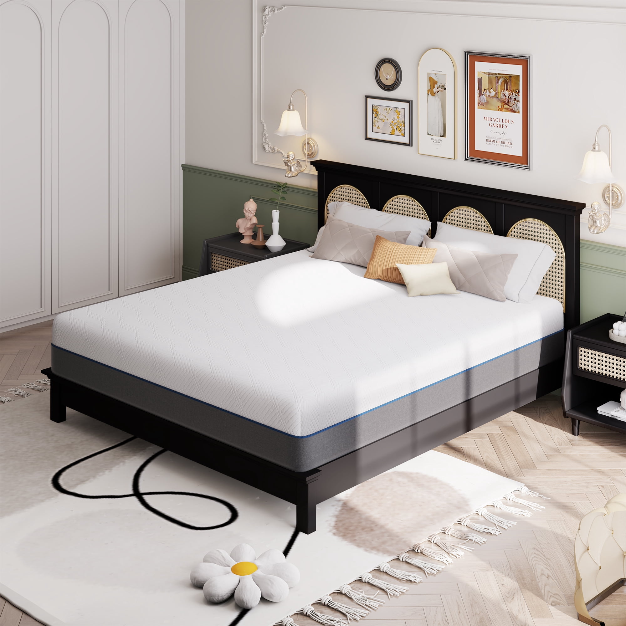 Doubleslee 12 inch Queen Mattress, Memory Foam Hybrid Mattress in a Box, Pressure Relief