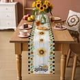 thumbnail image 2 of Sunflowers Table Runner 72 Inches, Botanical Bees Black White Plaid Truck Wooden Bed Runner Dresser Scarves Tabletop for Indoor Outdoor Parties/Ceremony/Banquet, 18" x 72", 2 of 9