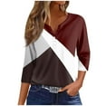 thumbnail image 1 of Birdeem Blouses pour Femmes Mode Imprimée Manches Courtes 3/4 Col Rond Hauts Décontractés, 1 of 12