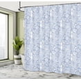 thumbnail image 5 of Ambesonne Blue White Shower Curtain, Nautical Ocean Fish, 69"Wx84"L, Blue White, 5 of 5