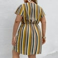 thumbnail image 6 of OKBOP Maxi Dresses for Women Women Plus Size Summer Casual Short Sleeve V Neck Printed Sleeve Dresses Loose Dress Work Dress Gold XXXXXL(18), 6 of 7