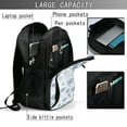 thumbnail image 4 of Balery Retro ice blue snowflakes Mochila con carga USB para hombre y mujer - Mochila impermeable y antirrobo para laptop con puerto USB para viajes, trabajo, 4 of 7
