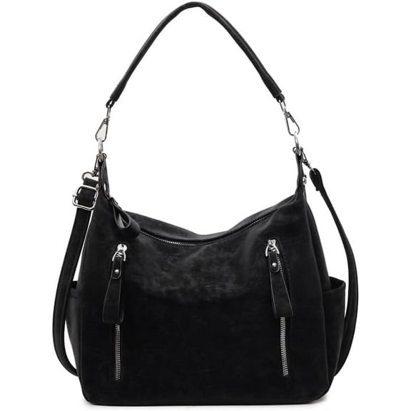 SPEKSEE Women Frosted PU Shoulder Bag with Multi Zipper Handbag Top-Handle Bag Large Capacity for Travel Shopping Daily Use