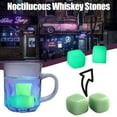 thumbnail image 2 of Tswift Glow-In-The-Dark Whiskey Stones Gift Set of 2, Reusable Ice Rocks for Bourbon, Scotch, Wine, Chill Without Diluting, Cool Gadget Present for Men, Party & Bar Use, 2Pc Whiskey Stones, 2 of 3