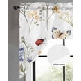 thumbnail image 2 of Spring Butterfly Floral Swag Valances for Windows, Small Curtains Drapes, Pastoral Botanical Watercolor Kitchen Window Curtains Over Sink Window Treatment Valance for Bedroom/Bathroom 56"x36", 2 of 5