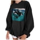 thumbnail image 5 of Puntoco - Sudadera de forro polar de manga larga con cuello redondo y estampado de océano salvaje para mujer Puntoco Puntoco-5168, 5 of 9