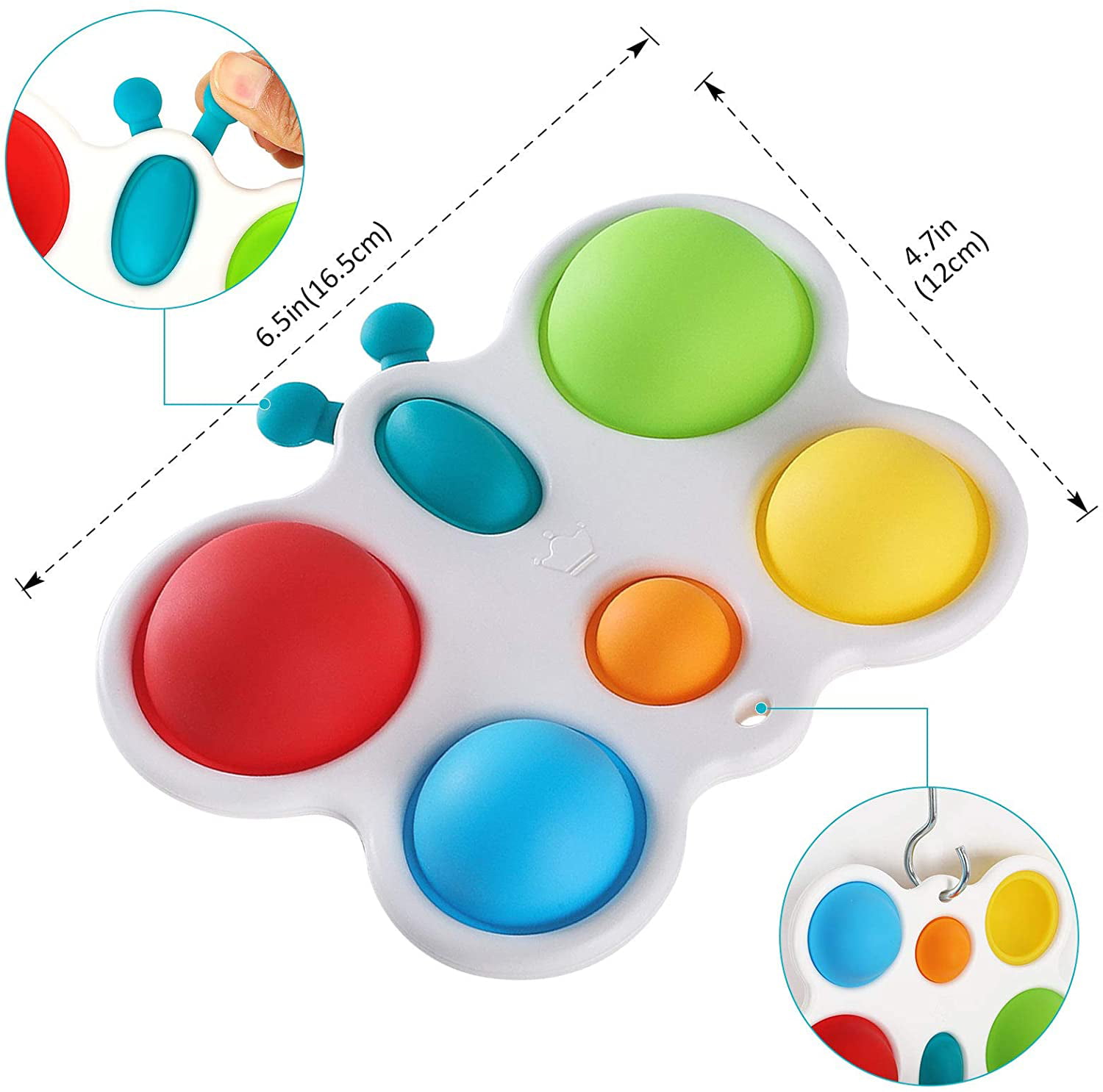Baby Simple Dimple Sensory Fidget Toy Silicone Flipping Board Kids Early Toys 