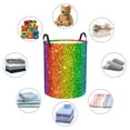 thumbnail image 6 of Goofa Glitter Rainbow Printed Circular Hamper,Laundry Basket with Handles,Storage Baskets Foldable,Large Capacity Laundry Hamper-, 6 of 8