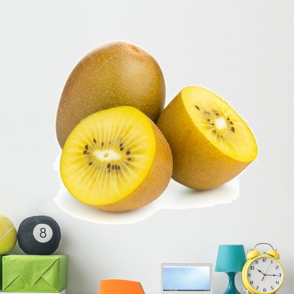 Golden Kiwifruit Kiwi Cut Wall Mural by Wallmonkeys Peel and Stick Graphic (48 in W x 34 in H) WM122672