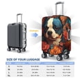thumbnail image 6 of Daiia Vintage Colorful Flower French Bulldog Luggage Cover, Thickened Washable Travel Luggage Covers, Elastic Unique Baggage Covers for 18-20 inch Luggage-Large, 6 of 9