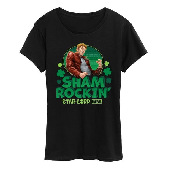 Marvel Guardians of the Galaxy - Shamrockin' Star-Lord St. Patrick's Day - Women's Short Sleeve Graphic T-Shirt