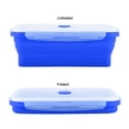 thumbnail image 3 of Boîte à lunch, Delaman Rectangle Silicone Bento Box Boîte à lunch pliable Micro-ondes Contenant alimentaire 1200 ml 1 PC(Bleu), 3 of 8