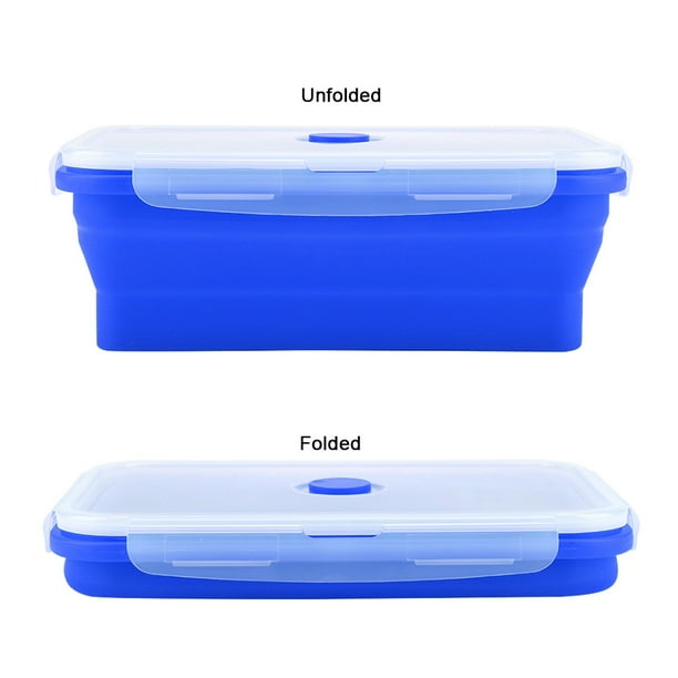 Fiambrera, 1200 ml Rectángulo de Silicona Bento Bento Box Contenedor de Almacenamiento de Alimentos Resultados Impresionantes Jadeshay A
