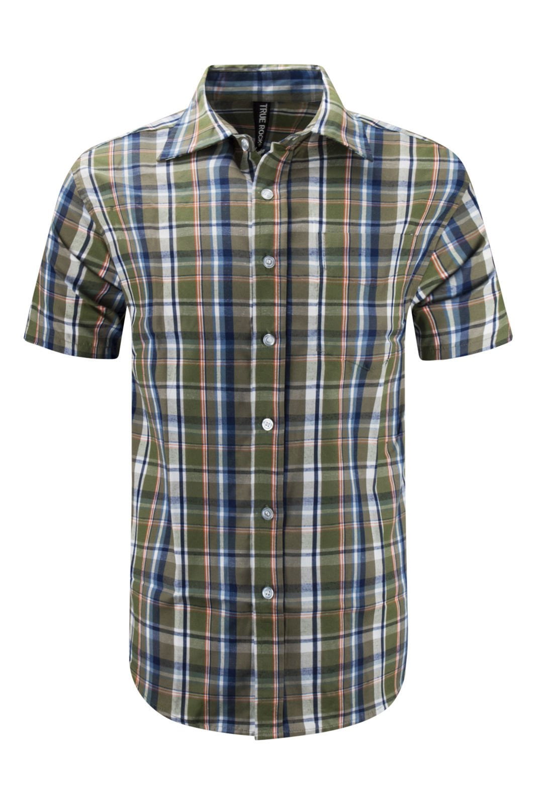 NEW Men Button Up Down Shirt Striped Plaid Short Sleeve Stripes Sizes S-XL