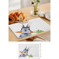 thumbnail image 6 of Easter Placemats Bunny Rabbit Carrot Place Mats for Dining Room Dinner Table Gray Buffalo Plaid Washable Table Mats Spring Easter Day Kitchen Decorations Set of 6, 6 of 6