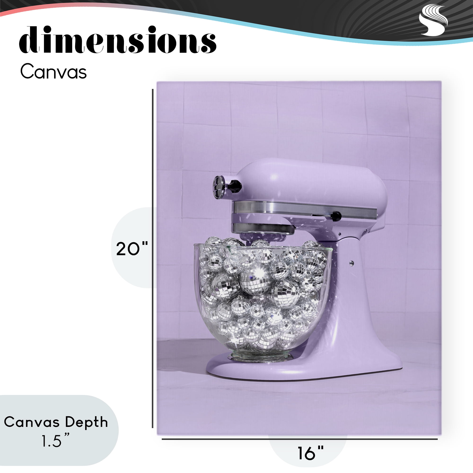 Stupell Industries Disco Kitchen Mixer over Purple Canvas Wall Art, design by LISH Creative