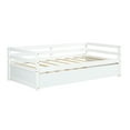 thumbnail image 1 of Costway Twin Size Trundle Daybed Wooden Slat Support Mattress Platform for Kids White, 1 of 10