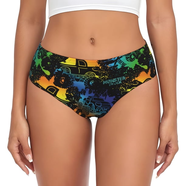 Fotbe Retro Truck Calzones Estampados para Mujer – Ropa Interior de Algodón, Cómoda, Suave y Elástica-Medium