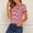 Red, variant on Graphic Tees for Women Casual Uni Striped Print Crew Neck Short Sleeve Tee for Everyday Comfort Summer Ready T Shirt Top for Women Red L