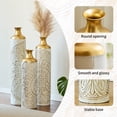 thumbnail image 5 of YIQMI Gold White Sunflower Floor Vase Set of 3 Metal Tall Decorative Dried Flowers Vases, 5 of 8